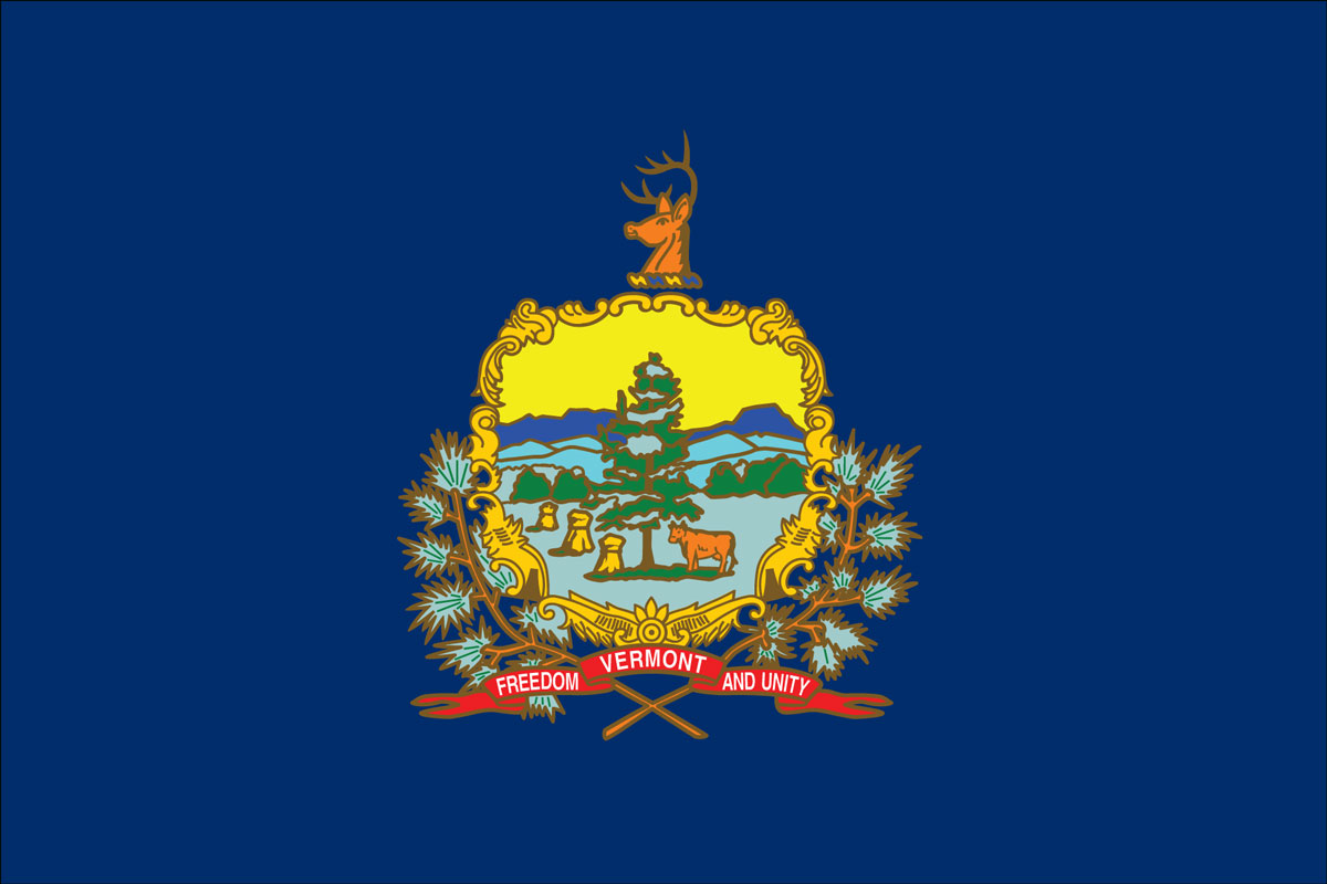 12x18" Nylon flag of State of Vermont